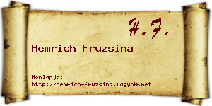 Hemrich Fruzsina névjegykártya